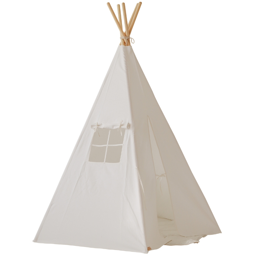 Moi Mili Bílý bavlněný teepee stan Navajo 170 x 130 cm