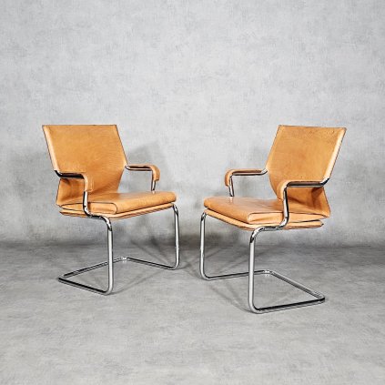 Kožená polokřesla - Paolo Deganello & Gilberto Corretti (pár)