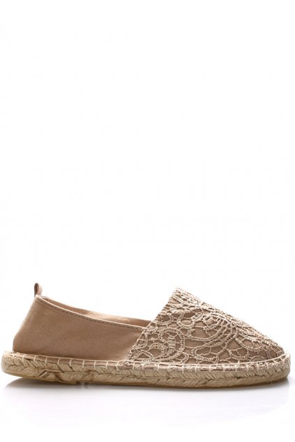 Béžové espadrilky s krajkou Monshoe