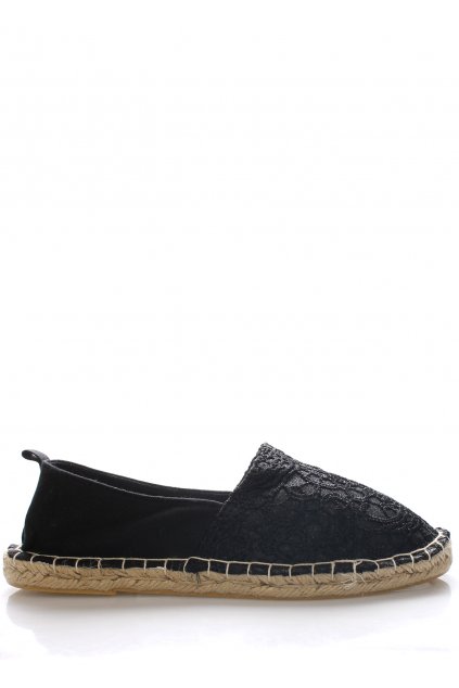 Černé espadrilky s krajkou Monshoe