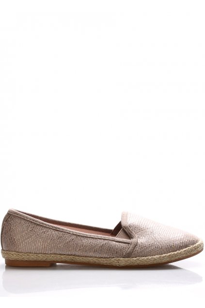 Hnědé lesklé espadrilky Monshoe