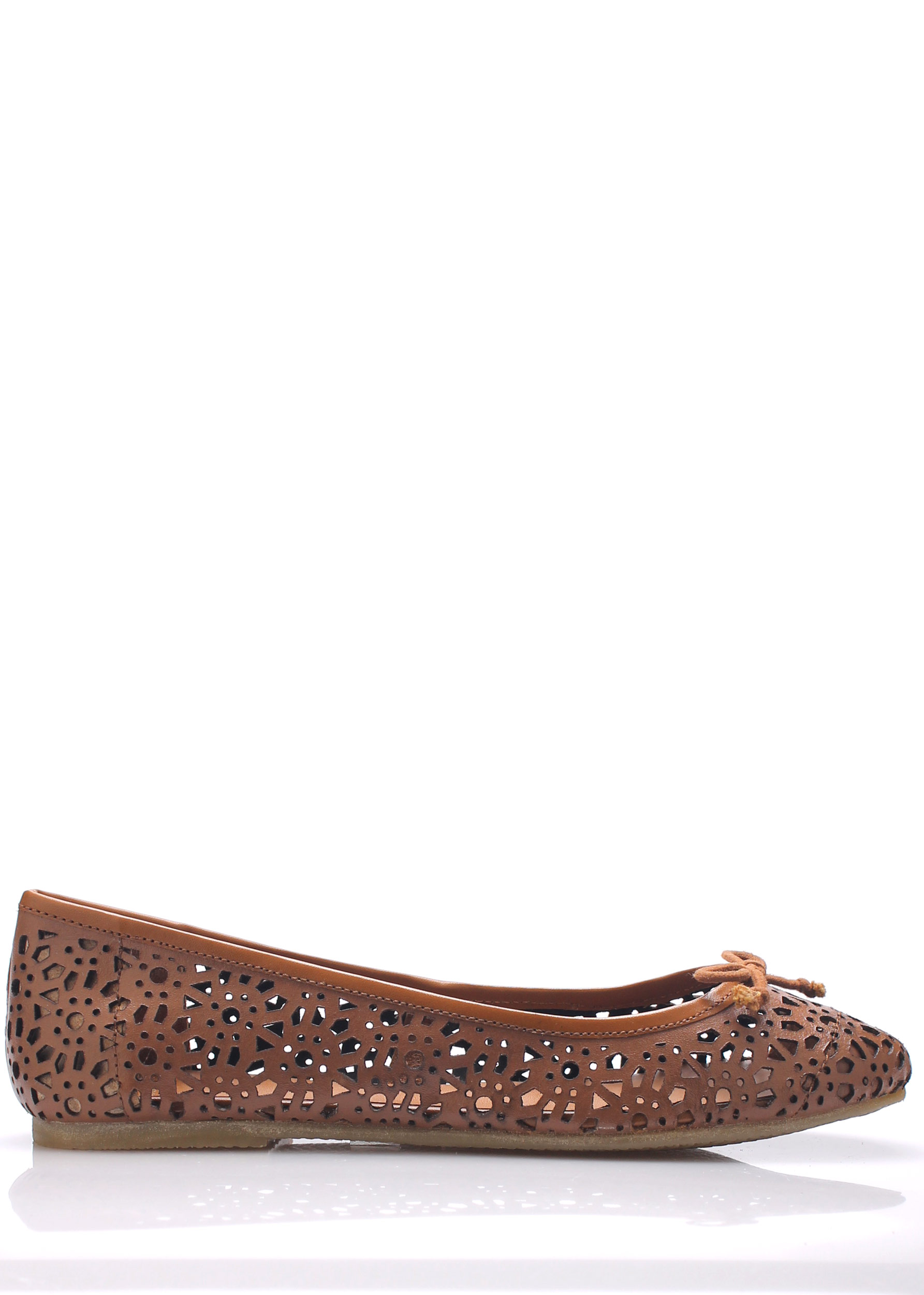 Laceys london Hnědé děrované baleríny Laceys