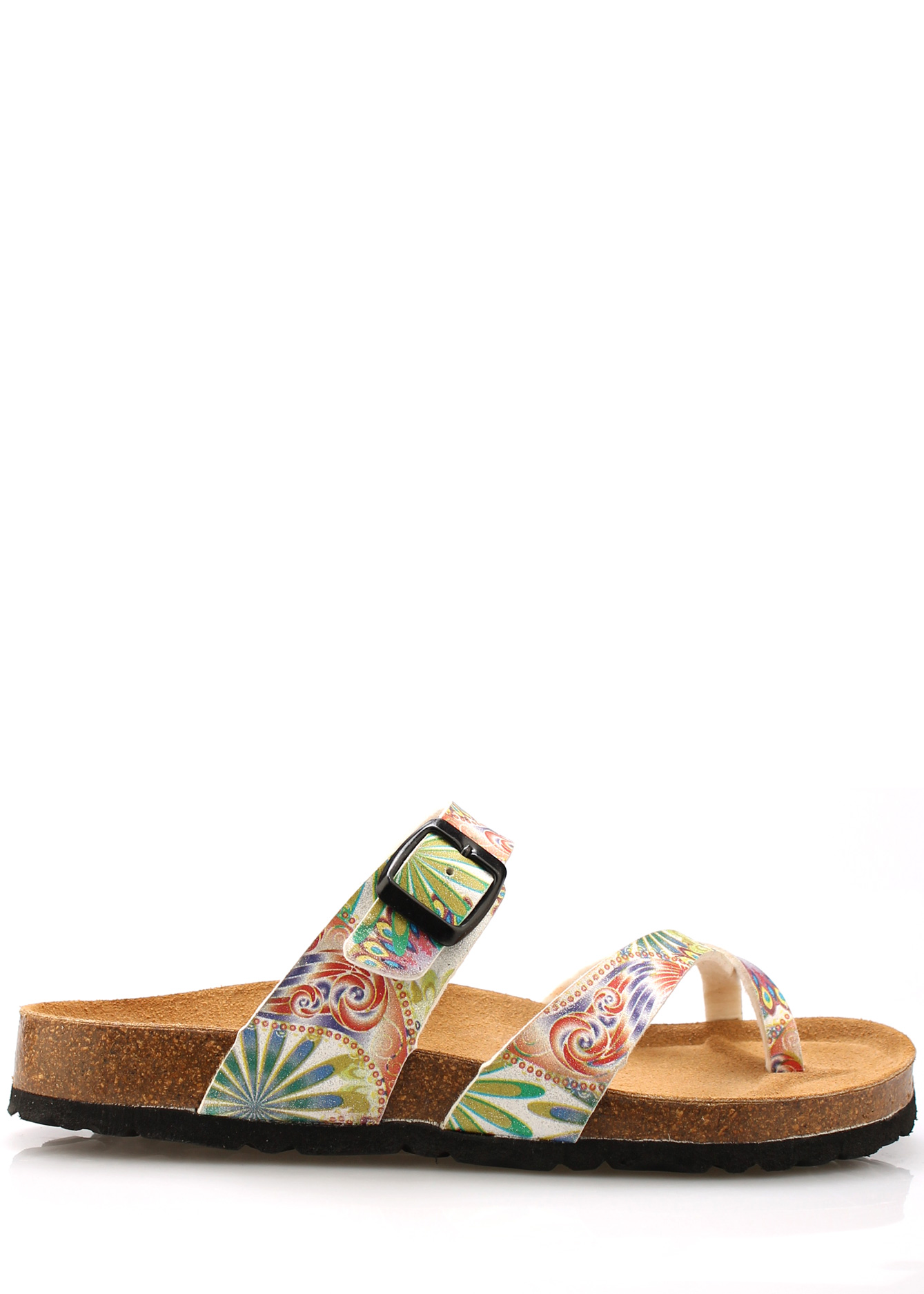 Zdravotní bílé kožené květované pantofle EMMA Shoes