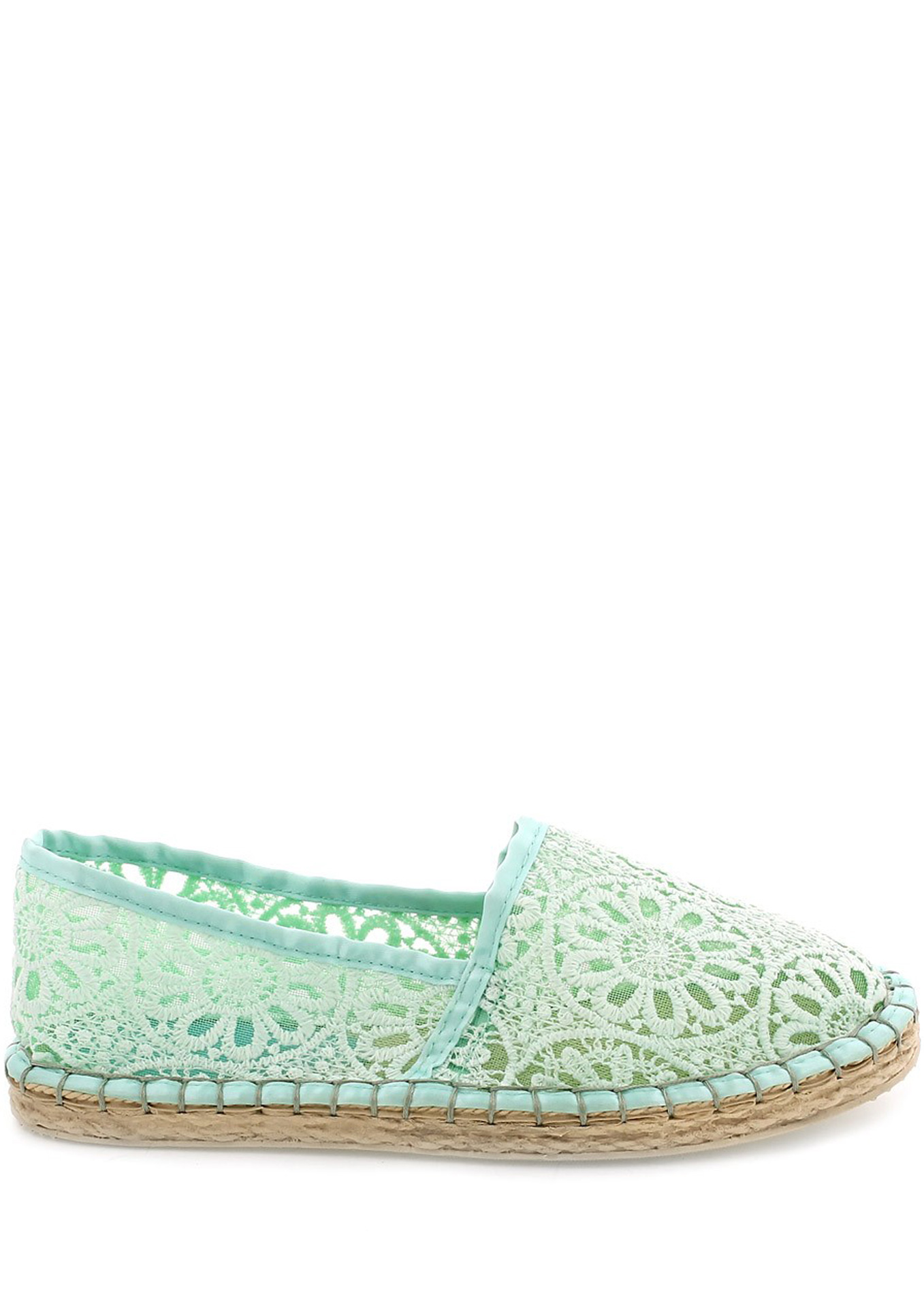 Zelenkavé espadrilky s krajkou MARIA MARE