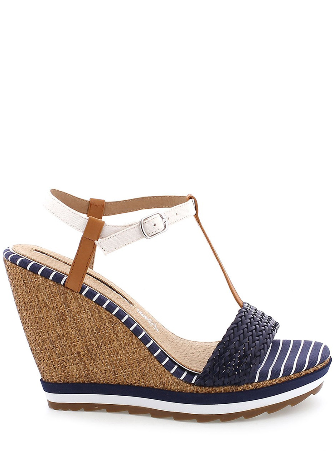 Modré sandály na klínku MARIA MARE