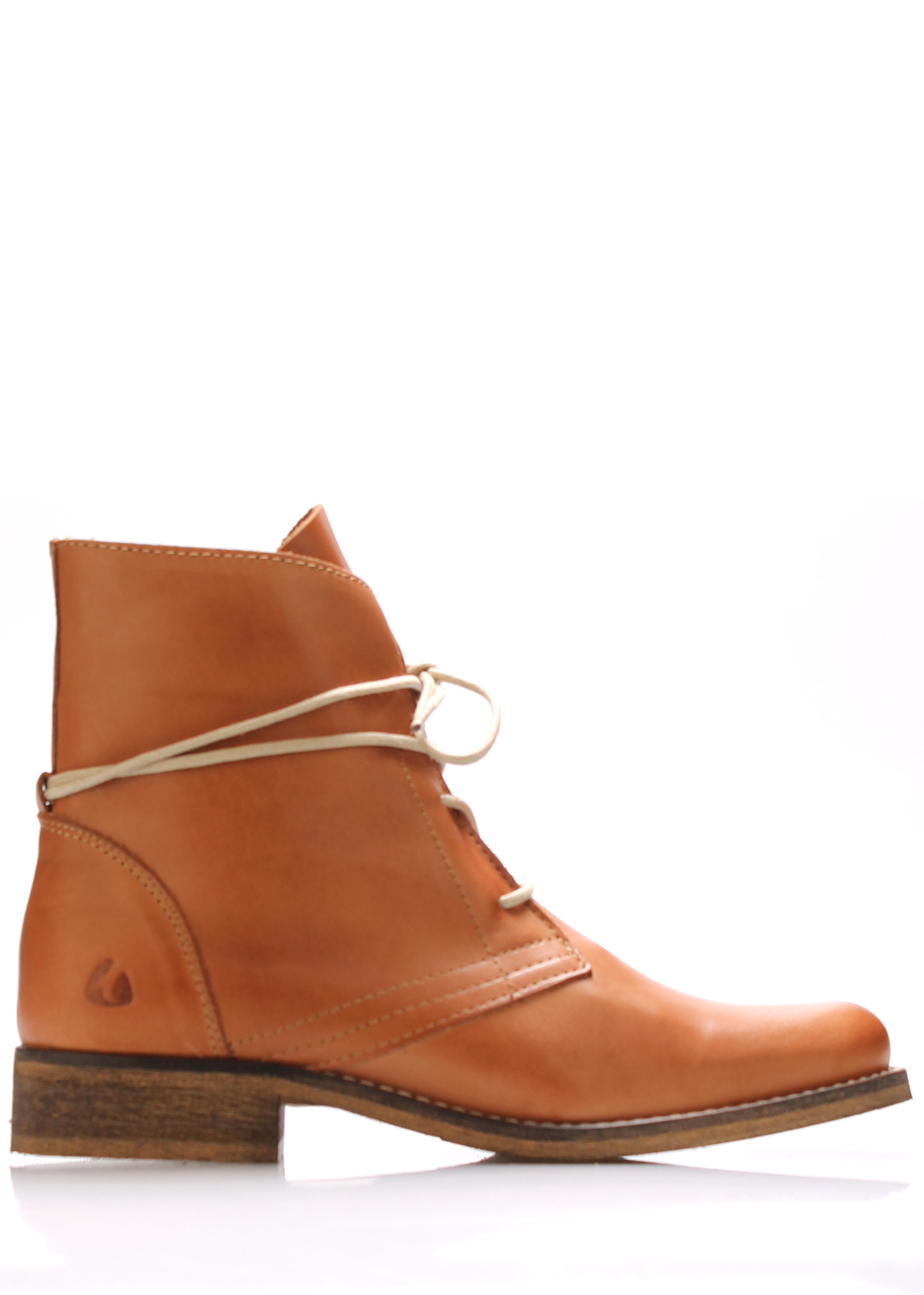 Koňakově hnědé kožené šněrovací boty Online Shoes Velikost: 40