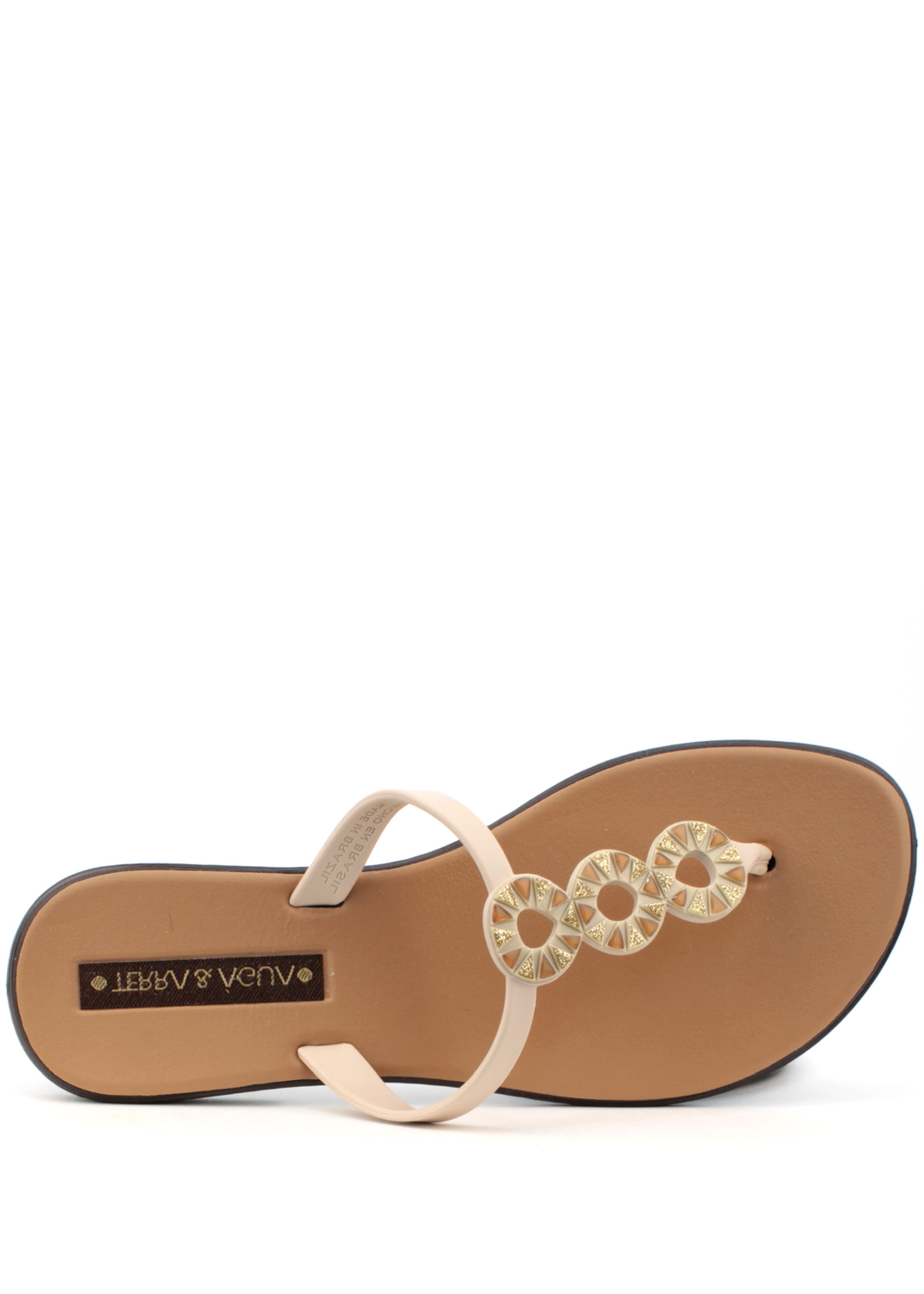 Hnědé zdobené žabky Terra & Aqua