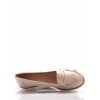Béžové kožené mokasíny s bílou podrážkou Maria Jaén