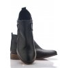 Černé kožené boty se zipem Maria Jaén