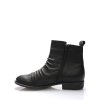 Černé kožené kotníkové boty Online Shoes