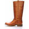 Hnědé kožené nižší kozačky Online Shoes