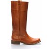 Hnědé kožené nižší kozačky Online Shoes