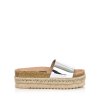 Štříbrné pantofle s espadrilovou podrážkou MTNG