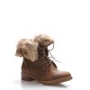 Hnědé ohrnovací boty s kožešinou Monshoe