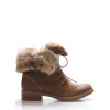 Hnědé ohrnovací boty s kožešinou Monshoe