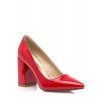 Červené lodičky do špičky se širokým podpatkem Maria Mare