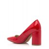 Červené lodičky do špičky se širokým podpatkem Maria Mare