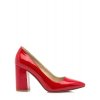 Červené lodičky do špičky se širokým podpatkem Maria Mare