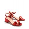 Červené sandálky s šírokým podpatkem MTNG