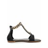 Vyšší černé sandály s řetězem Claudia Ghizzani