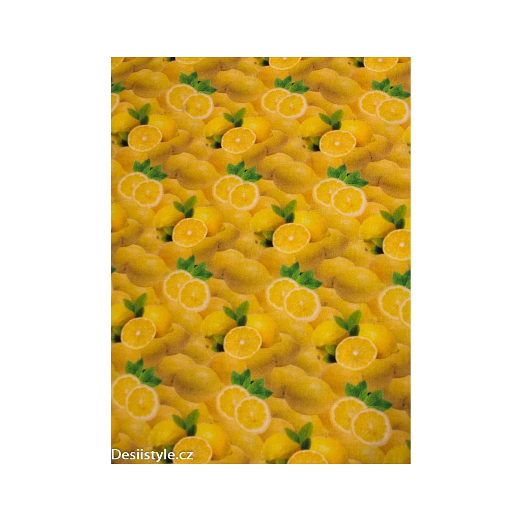 Bavlněné plátno vzor - Citronky