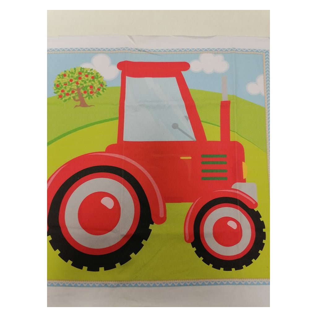 Úpletový panel 50x50 cm Traktor velký - Červená