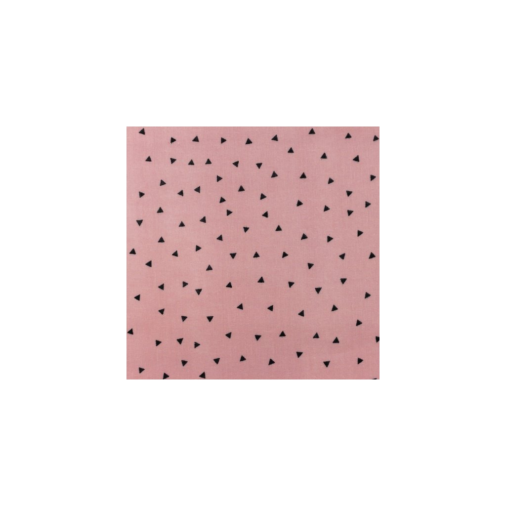 [S941R 182173] [S941R] Hydrofilní Bavlna Plochý Malé Trojúhelníky (Stará Růžová)