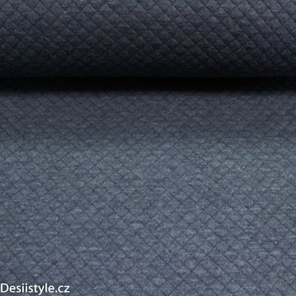 Prošívaná pletenina - Džínová modrá