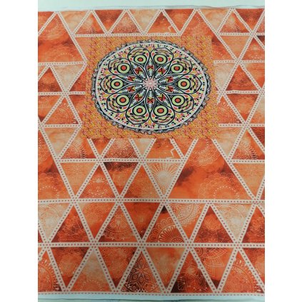 Úpletový panel 60x60 - Mandala - Oranžová