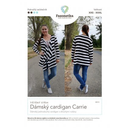 Tištěný střih Fazonetka - dámský cardigan Carrie vel. XXS-XXXL