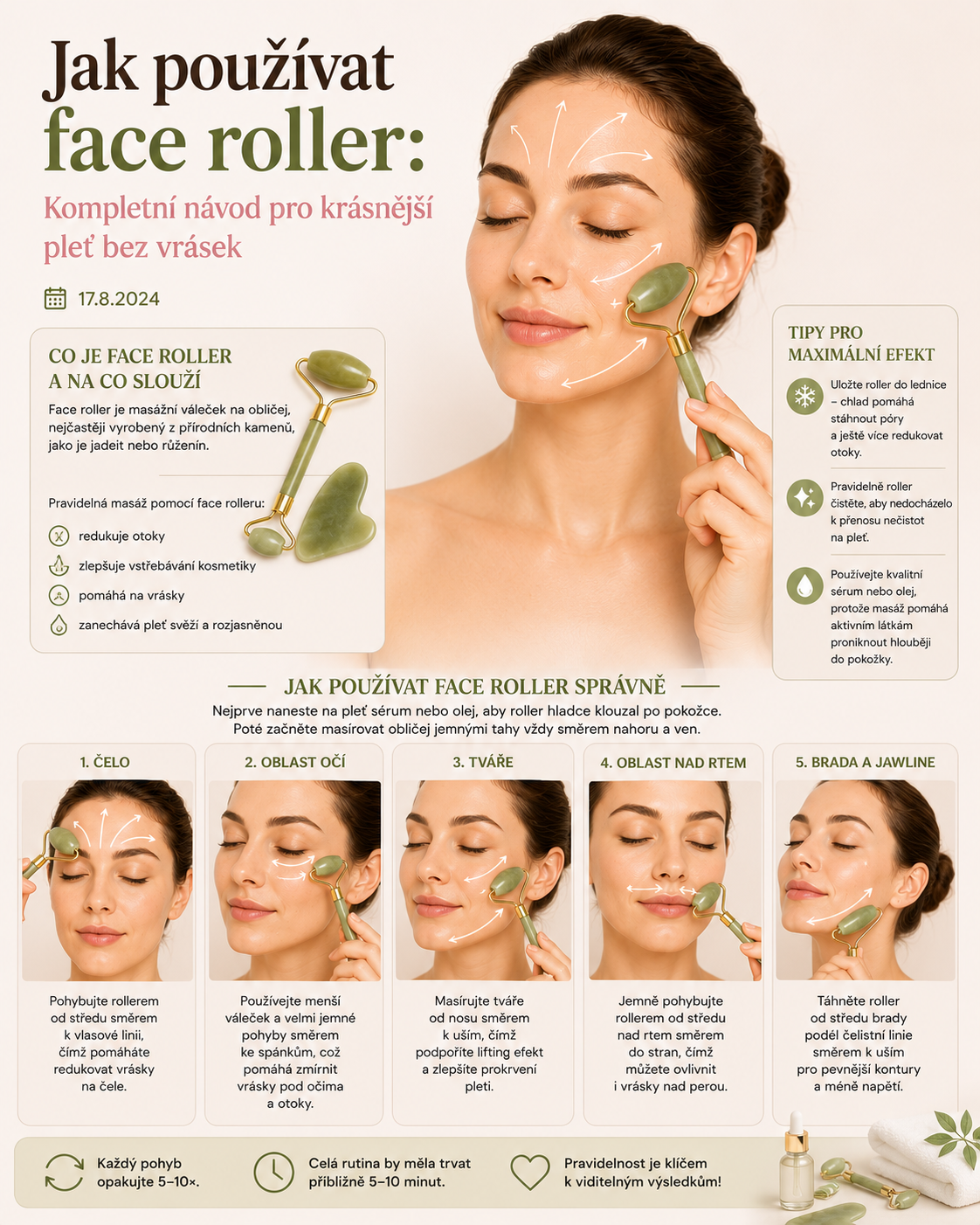 Jak používat face roller: Kompletní návod pro krásnější pleť bez vrásek