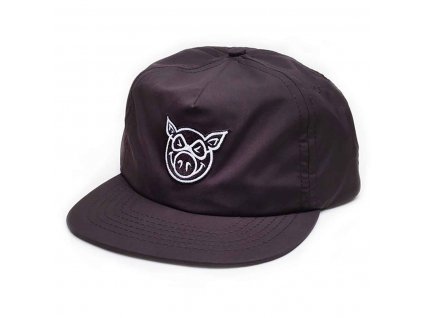 Pig Wheels PigheadSnapback Hat Black