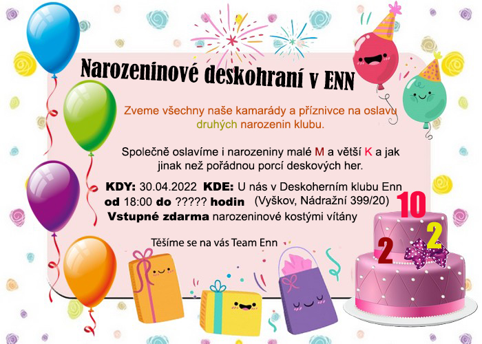 Narozeninové Deskohraní s ENN