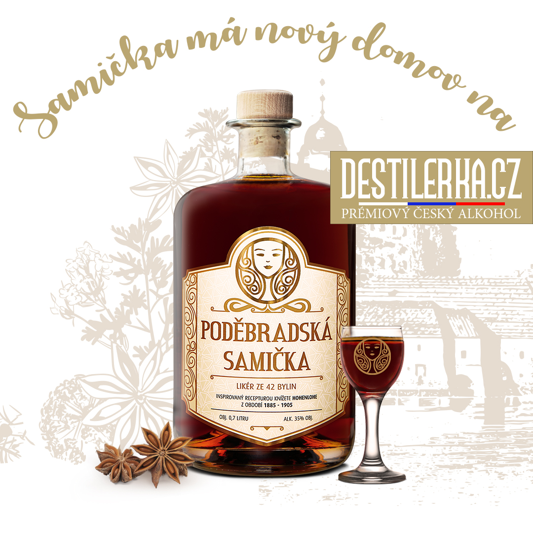 Poděbradská samička 35% 0,5L – lázeňský likér