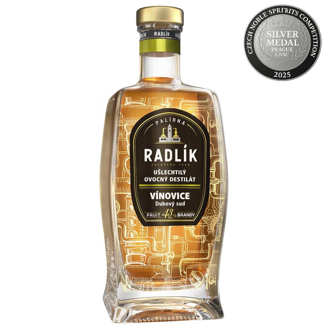 Radlík Vínovice z dubového sudu 43% 0,5L | Destilerka.cz