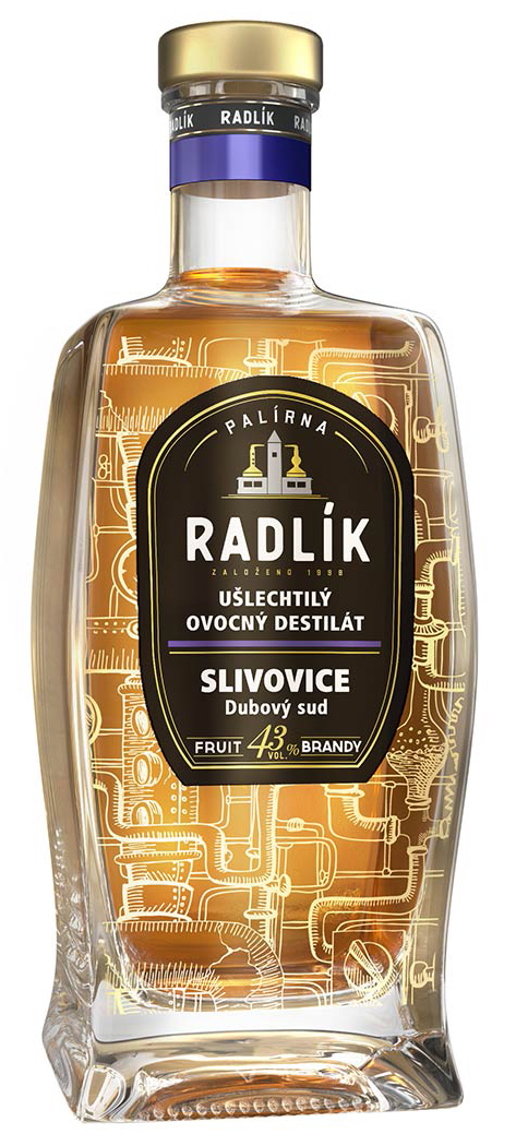 Radlík Slivovice dubový sud 43% 0,5L | Destilerka.cz