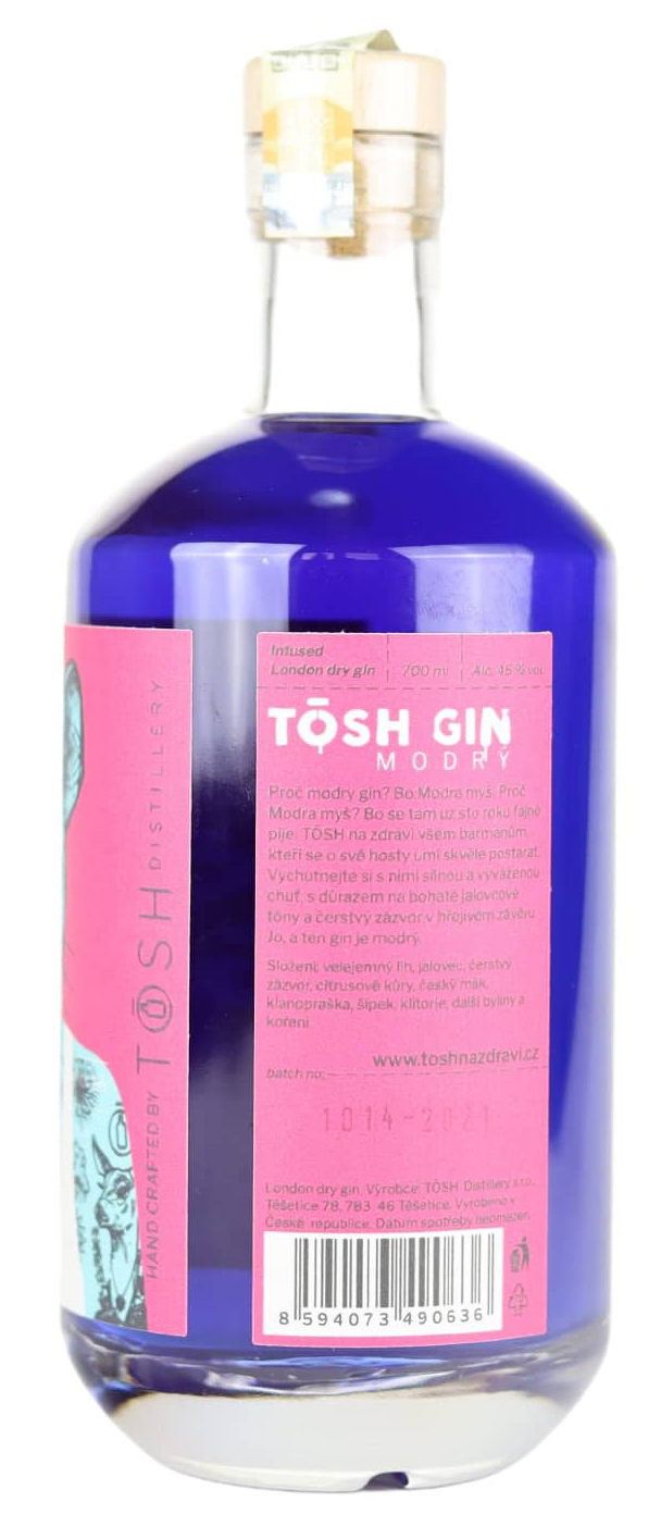 TÖSH GIN MODRÝ 45% 0,7L