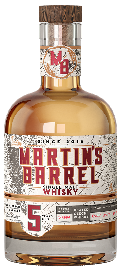 MARTIN´S BARREL 5YO single malt peated whisky 43,3% 0,7L