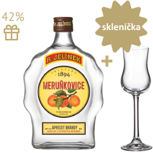 Rudolf Jelínek Meruňkovice 42% 0,5L + sklenička