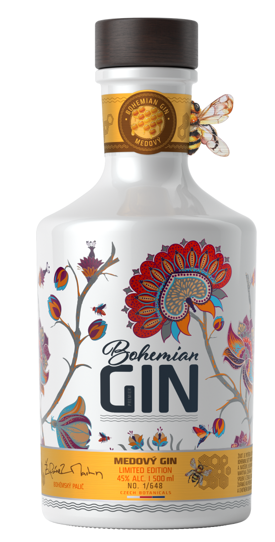 Bohemian Gin medový 45% 0,5L Žufánek