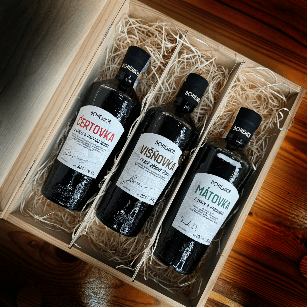 Dárková sada likérů BOHEMICA 3×0,7L