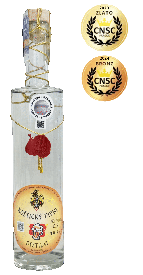 Koštický Pivní destilát 42% 0,5L