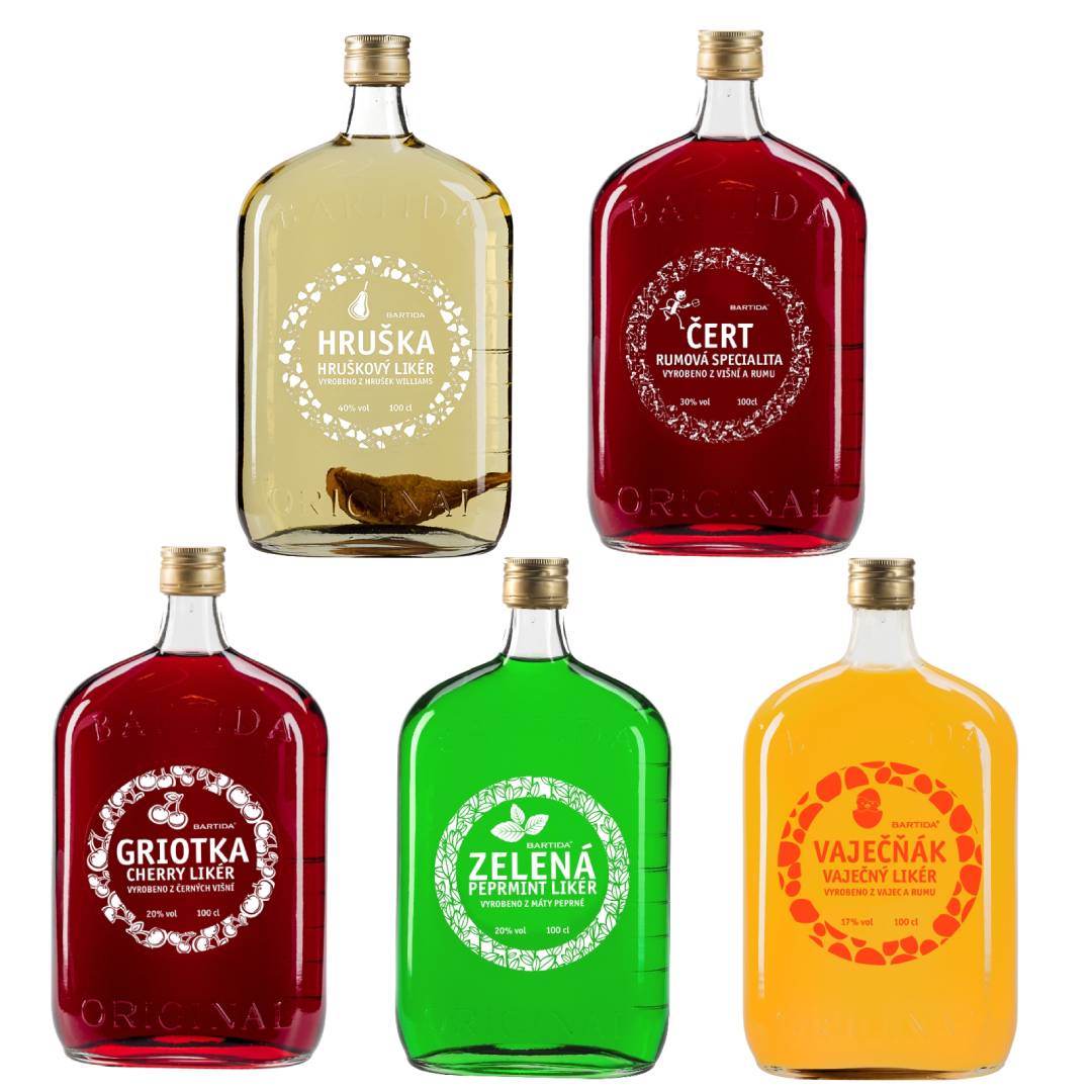 Bartida likéry výhodná sada 5x1L