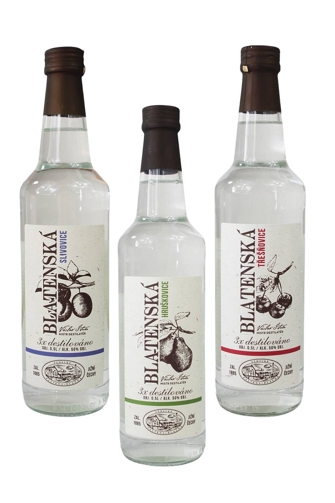 Blatenská sada pálenek 3x0,5L