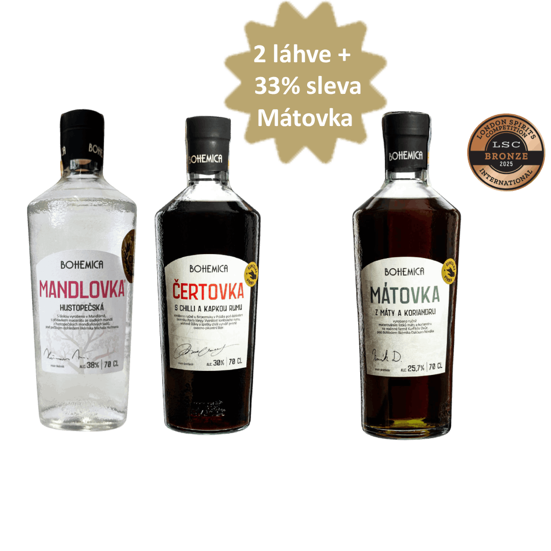 3pack BOHEMICA Čertovka+Mandlovka s 33% slevou na Mátovku