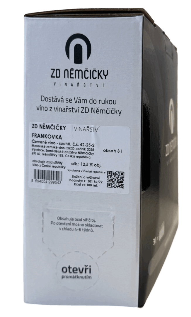ZD Němčičky Frankovka 2025 12,5% Bag in Box 3L – suché