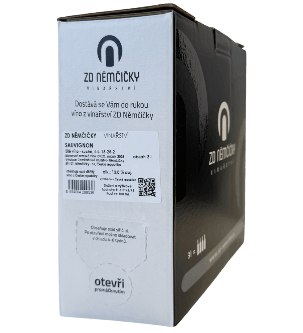 ZD Němčičky Sauvignon 13% 2025 Bag in Box 3L – suché