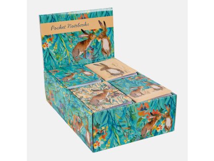 Kapesní linkovaný sešítek Kissing hares