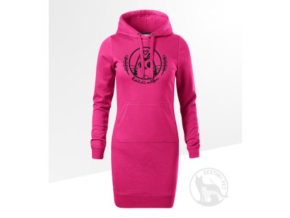 kocici mama damské mikinové šaty ruzova