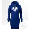 kocici mama damské mikinové šaty kralovsky modra
